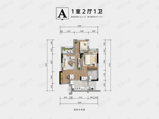 华宇林语岚山1室2厅1卫户型图