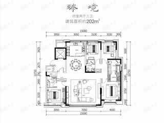 荣盛峯境约202㎡臻·境户型户型图