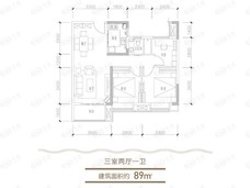 绿地随州城际空间站3室2厅1卫户型图