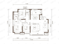 建投· 滨城园章3室2厅2卫户型图