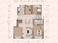 建发城建文源府4室2厅2卫户型图